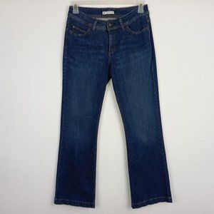 LEE Women's Boot Cut Jeans Size 10 S Slender Secret Lower Waist Button Flap PKTS